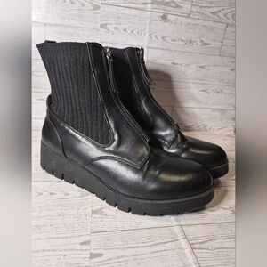 Anne Klein Black Ankle Booties with Zipper